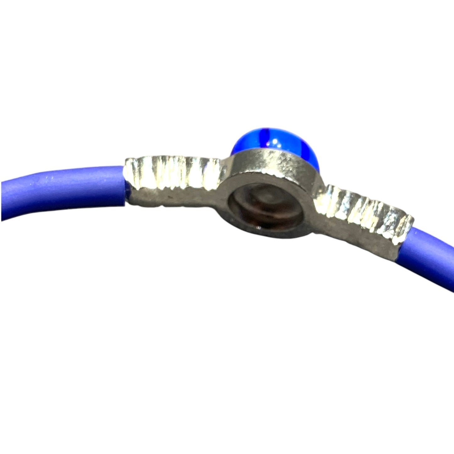 Bracciale in vetro di Murano e caucciù