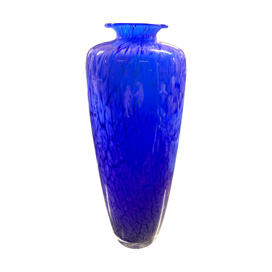 Vaso in vetro soffiato blu