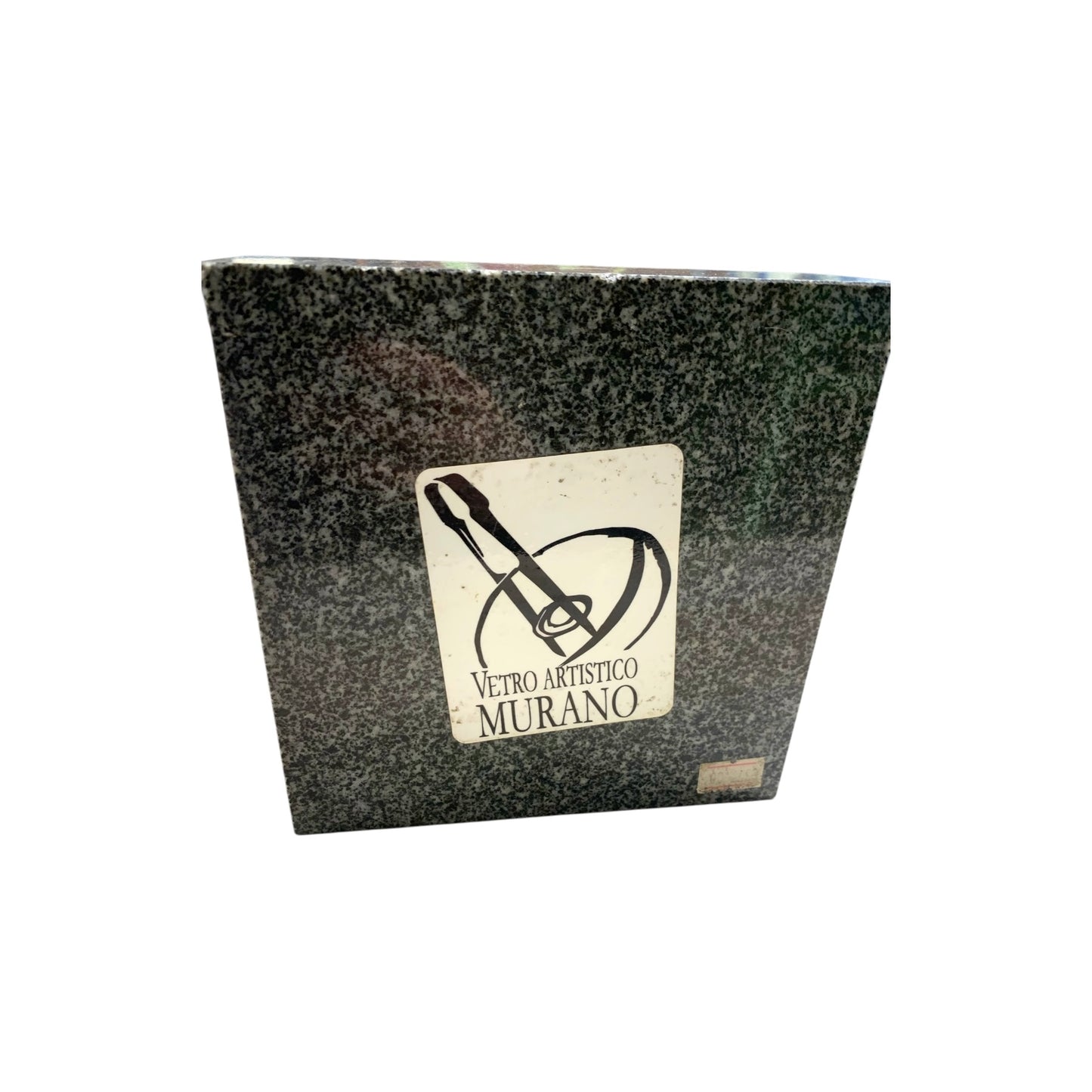 Vaso incamiciato con murrine su base di marmo