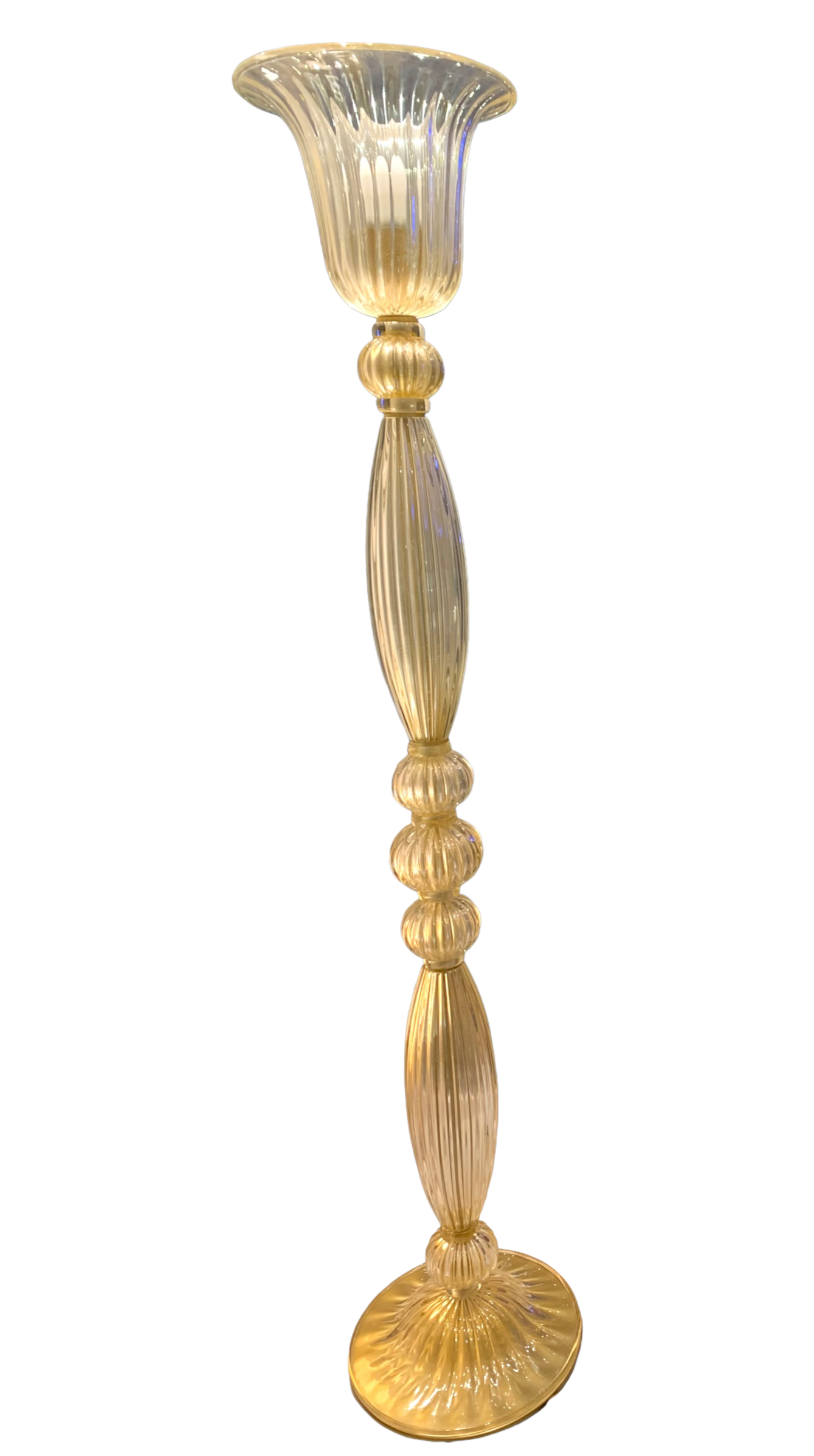 Barovier type gold floor lamp