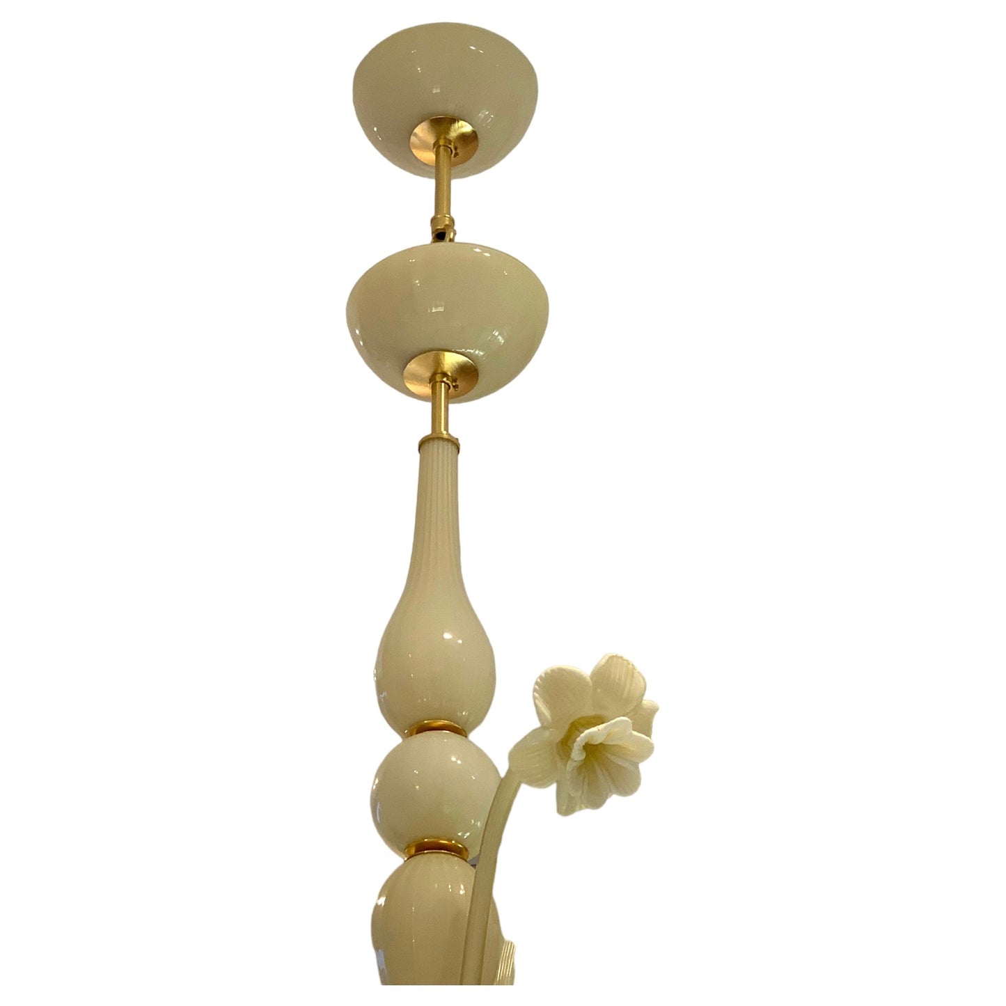 Cream glass chandelier with roses