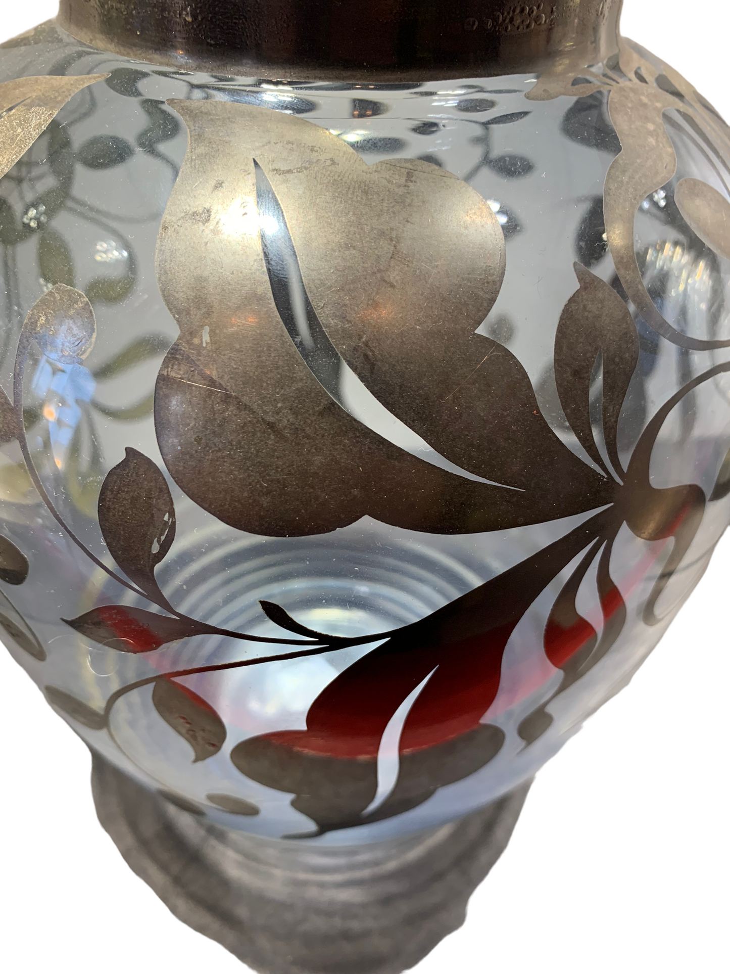 Vaso in vetro e argento