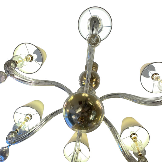 Murano glass chandelier with gold leaf