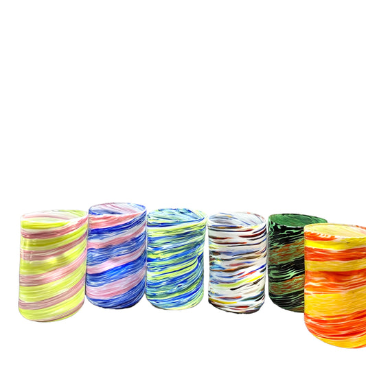 Set bicchieri in vetro colorato