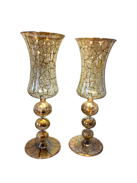 Calice in vetro soffiato con oro