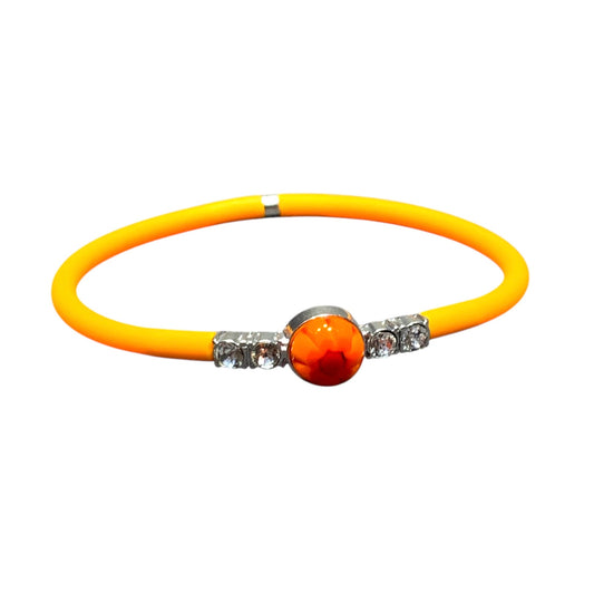 Bracciale in vetro di Murano e caucciù