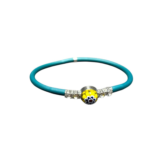 Murano glass and rubber bracelet