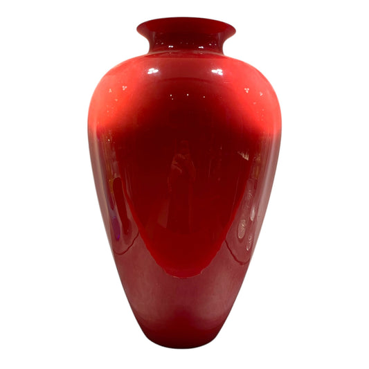 Brick colored vase in Murano glass