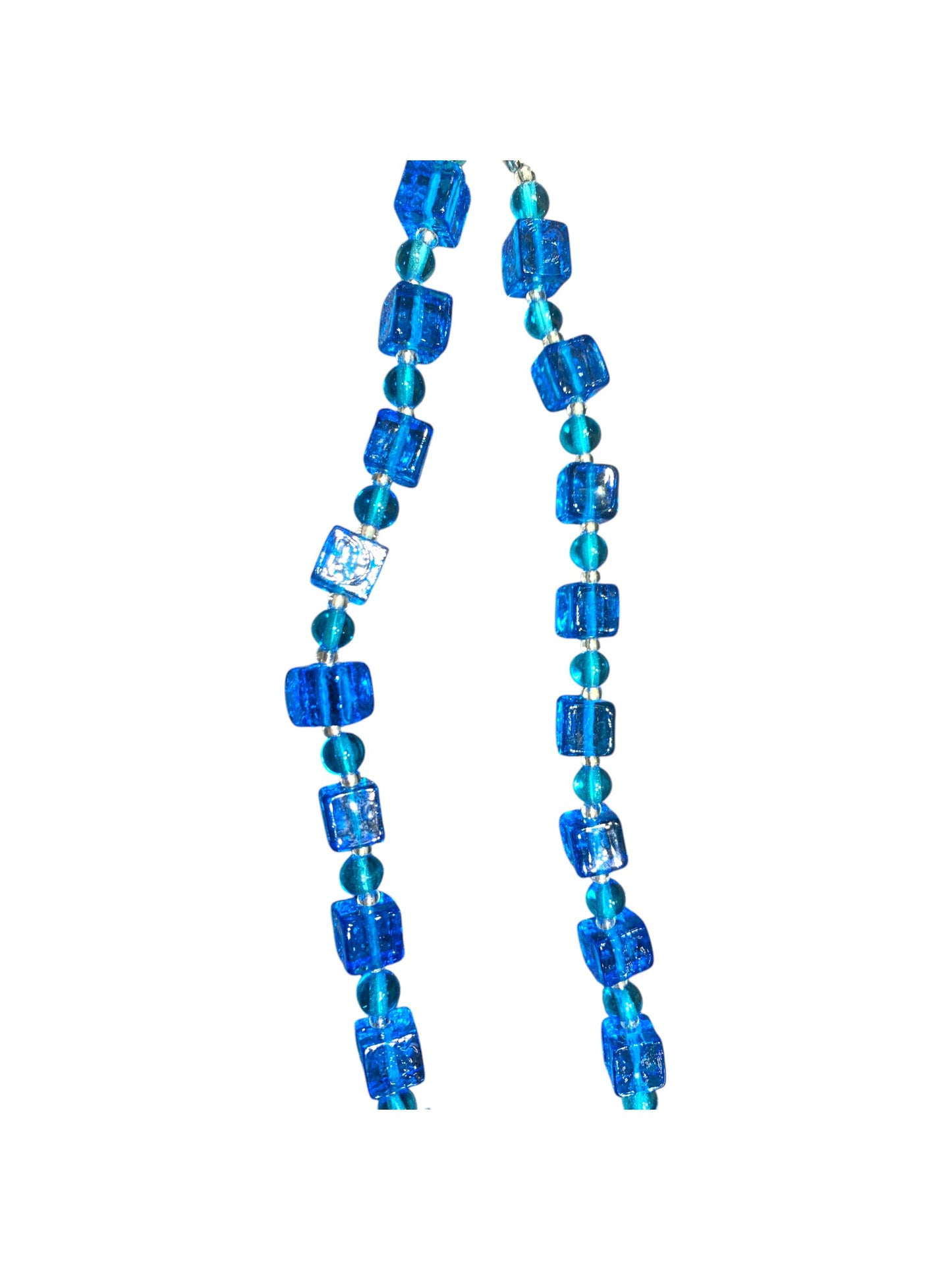 Collana azzurra in vetro di Murano