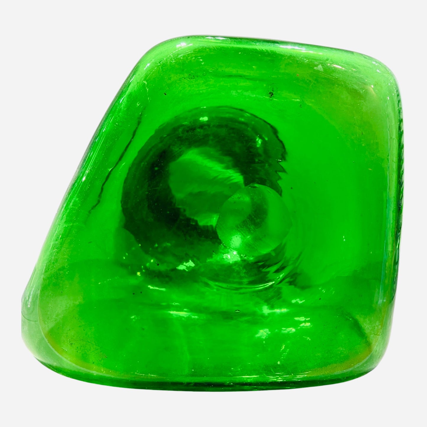 Vaso verde bottiglia stile Blenko Glass