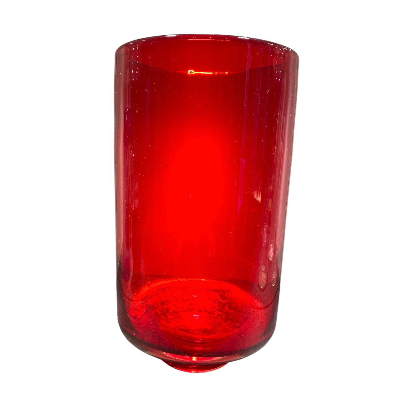 Vaso rosso in vetro soffiato