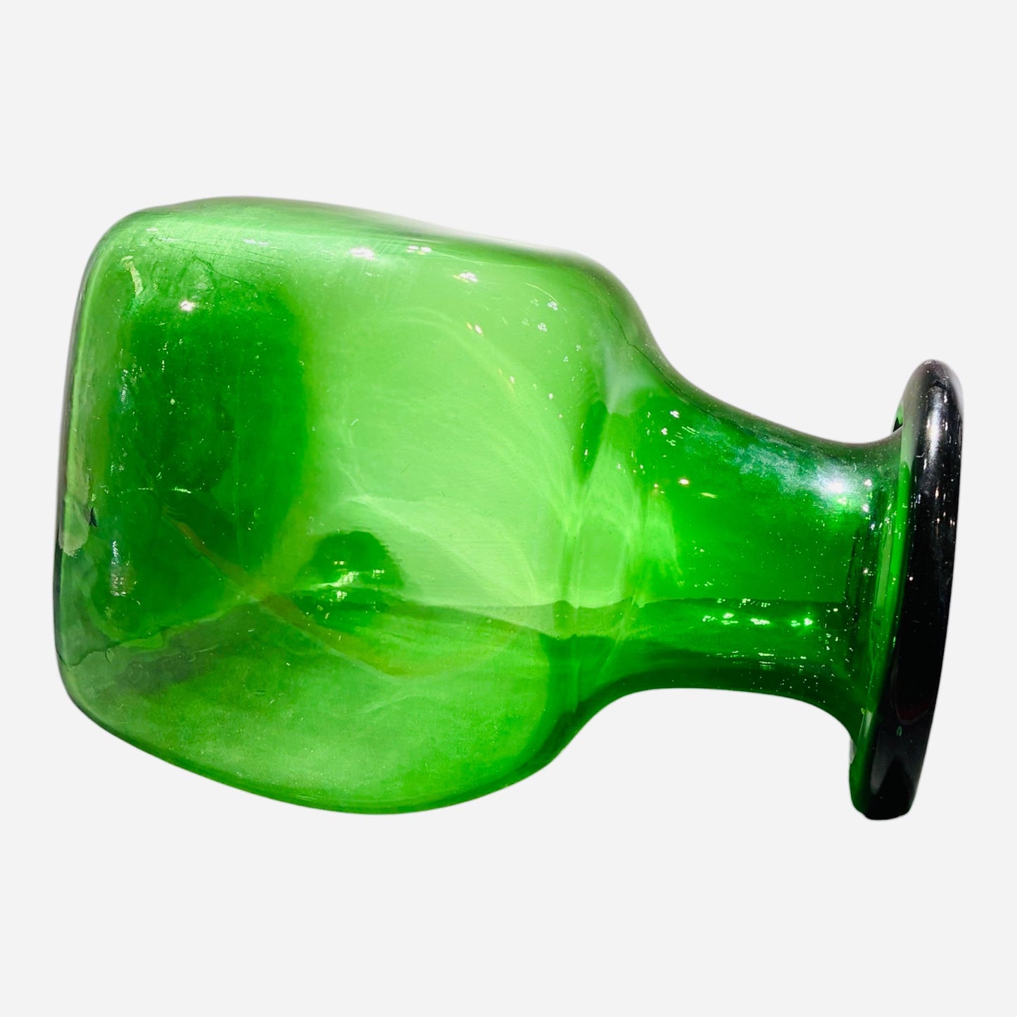 Vaso verde bottiglia stile Blenko Glass