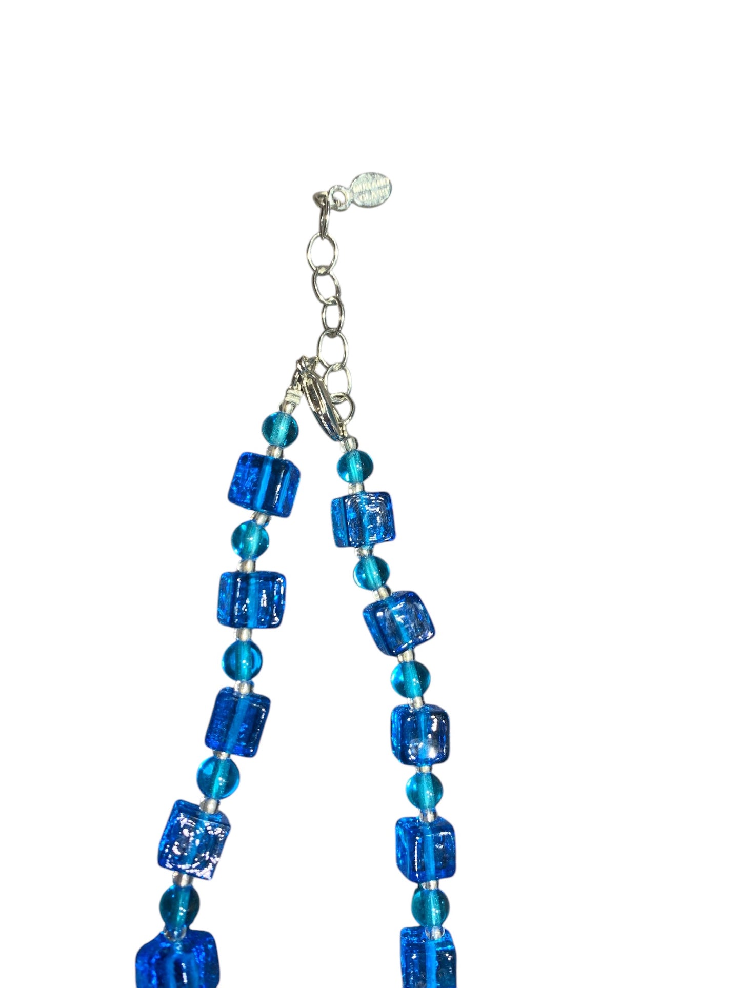 Collana azzurra in vetro di Murano